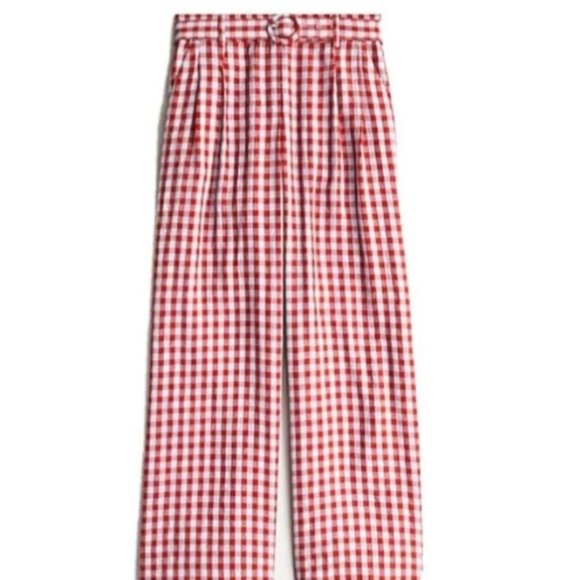 J Crew Wide-leg pant in drapey gingham - Picture 1 of 7